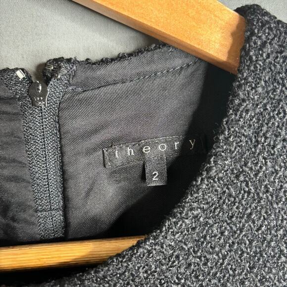Theory Wool Blend Mini Dress Black Size 2 - Picture 3 of 4